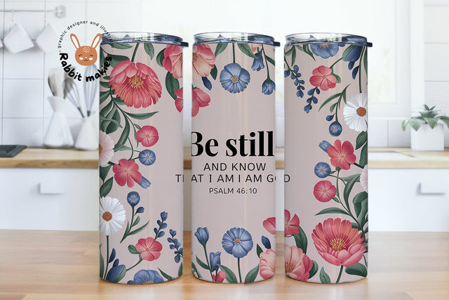 Be Still And Know That I Am God 20oz Skinny Tumbler Sublimation Designs Sublimation Rabbitmakies 