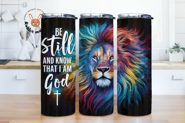 Be Still and Know That I Am God 20oz Skinny Tumbler Wrap, Faith-Based Tumbler, Bible Verse Tumbler Png Downloads Sublimation Rabbitmakies 