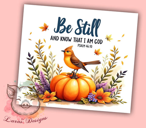 Be Still And Know Tumbler, Bible Verse Mug, Christian Gift, Inspirational Drinkware, Faith-Based Tumbler, Motivational Sublimation, 20oz Tumbler Wrap Sublimation Lara' s Designs 