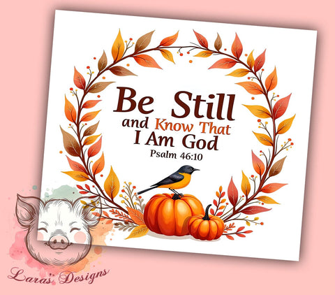 Be Still And Know Tumbler, Bible Verse Mug, Christian Gift, Inspirational Drinkware, Faith-Based Tumbler, Motivational Sublimation, 20oz Tumbler Wrap Sublimation Lara' s Designs 