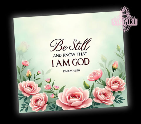 Be Still And Know Tumbler, Christian Tumbler Wrap, 20oz Sublimation Design, Psalm 4610 Tumbler, Inspirational Bible Verse Tumbler, Faith-Based Drinkware, Religious Quote Tumbler Sublimation SvggirlplusArt 