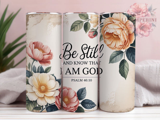 Be Still & Know Bible Verse Tumbler, Christian Verse, Bible Quote, Sublimation Art, 20oz Tumbler, Faith Theme, Spiritual Design Sublimation Li Zamperini 