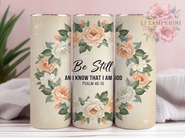 Be Still & Know Bible Verse Tumbler, Christian Verse, Bible Quote, Sublimation Art, 20oz Tumbler, Faith Theme, Spiritual Design Sublimation Li Zamperini 