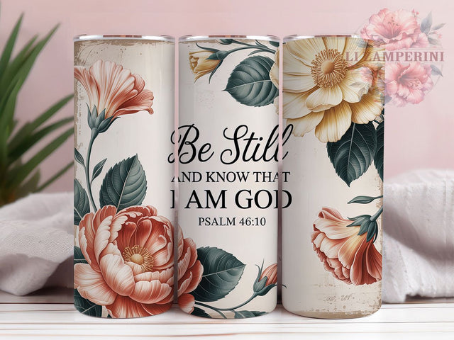 Be Still & Know Bible Verse Tumbler, Christian Verse, Bible Quote, Sublimation Art, 20oz Tumbler, Faith Theme, Spiritual Design Sublimation Li Zamperini 