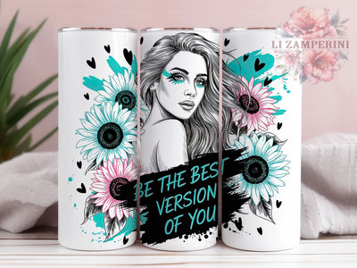 Be The Best Version Positive Quote Tumbler, Motivational 20Oz Cup, Be The Best Version Of You Design, Inspirational Drinkware Gift, Self Improvement Tumbler, Uplifting Message Cup Sublimation Li Zamperini 