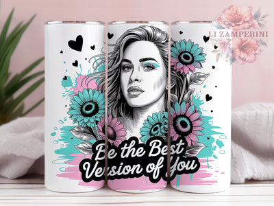 Be The Best Version Positive Quote Tumbler, Motivational 20Oz Cup, Be The Best Version Of You Design, Inspirational Drinkware Gift, Self Improvement Tumbler, Uplifting Message Cup Sublimation Li Zamperini 