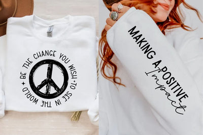 Be the Change You Wish to See in the World Sleeve SVG Design, Inspirational sleeve SVG, Motivational Sleeve SVG Design, Positive Sleeve SVG SVG Regulrcrative 