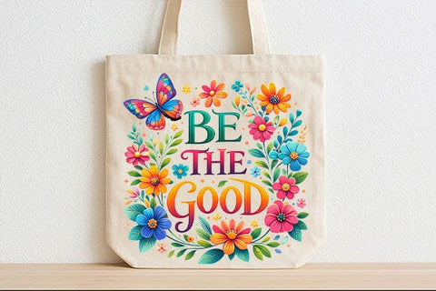 Be The Good PNG | Inspirational Floral Quote Sublimation PNG SVG BillahCrafts 