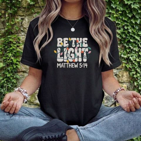 Be the Light Matthew 5:14 Embroidery Design – Christmas Lights Christian Bible Verse Machine Embroidery File Embroidery/Applique DESIGNS PatternFeed8 