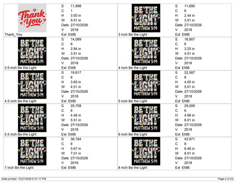 Be the Light Matthew 5:14 Embroidery Design – Christmas Lights Christian Bible Verse Machine Embroidery File Embroidery/Applique DESIGNS PatternFeed8 