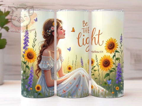 Be the Light Tumbler, Bible Verse Tumbler Wrap, 20oz Sublimation Design, Christian Tumbler PNG, Inspirational Tumbler Wrap, Faith-Based Tumbler Design, Digital Download Tumbler Sublimation Lara' s Designs 