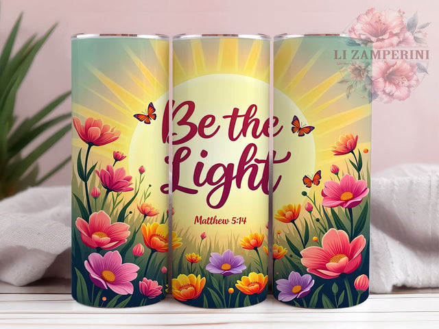 Be the Light Tumbler, Matthew 514 Gift, Christian Drinkware, Inspirational Sublimation, Bible Verse Mug, Faith-Based Gifts, Religious Decor Sublimation Li Zamperini 