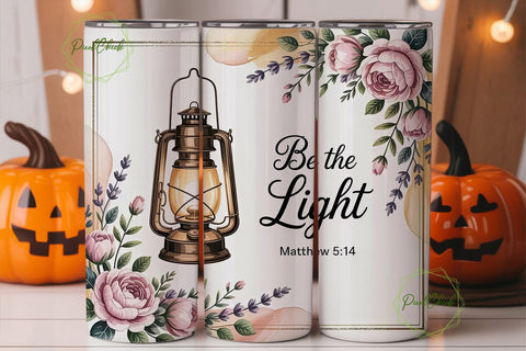 Be The Light Tumbler Wrap PNG Sublimation PixelChick 