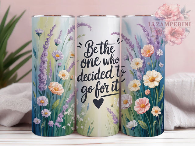 Be The One Floral 20oz Tumbler, Floral Motivational Quote, Be The One Wrap, Positive Sublimation Design, 20oz Tumbler PNG Wrap, Square Coaster Sublimation, Digital Inspirational Floral Design Sublimation Li Zamperini 