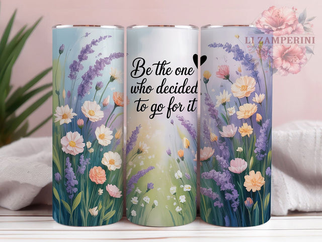 Be The One Floral 20oz Tumbler, Floral Motivational Quote, Be The One Wrap, Positive Sublimation Design, 20oz Tumbler PNG Wrap, Square Coaster Sublimation, Digital Inspirational Floral Design Sublimation Li Zamperini 