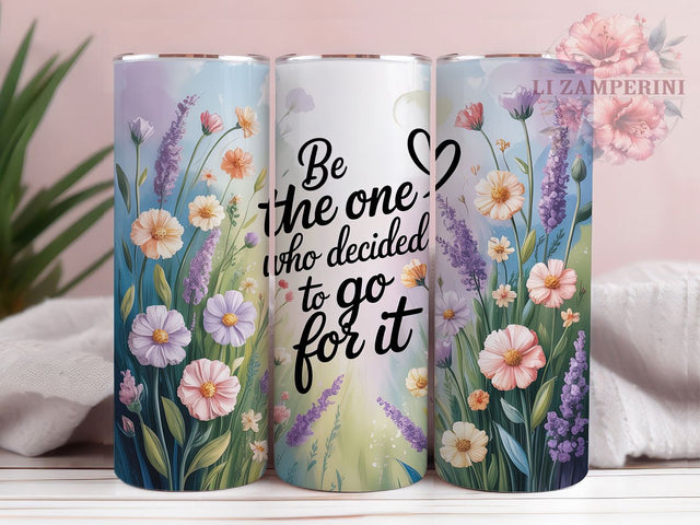 Be The One Floral 20oz Tumbler, Floral Motivational Quote, Be The One Wrap, Positive Sublimation Design, 20oz Tumbler PNG Wrap, Square Coaster Sublimation, Digital Inspirational Floral Design Sublimation Li Zamperini 