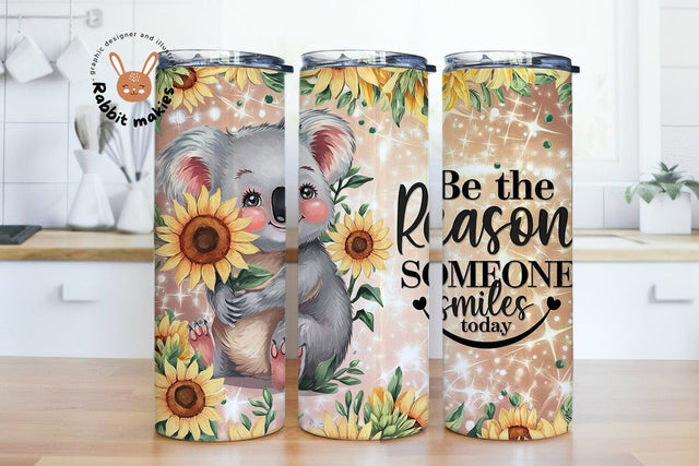 Be the Reason Someone Smiles Today 20 oz Skinny Tumbler PNG Sublimation Rabbitmakies 