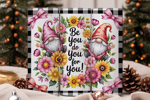 Be You Gnome Tumbler Wrap Sublimation DesignSVG 
