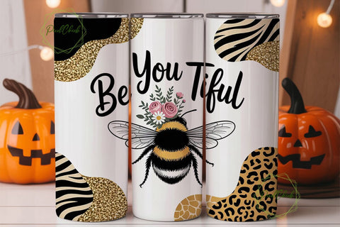 Be YOU tiful Bumblebee 20oz Tumbler Wrap Sublimation PixelChick 
