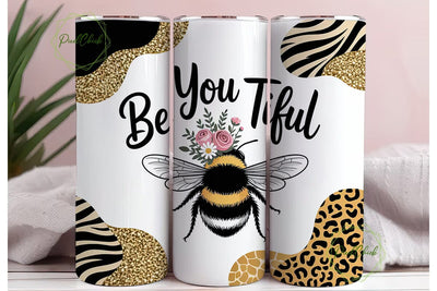 Be YOU tiful Bumblebee 20oz Tumbler Wrap Sublimation PixelChick 