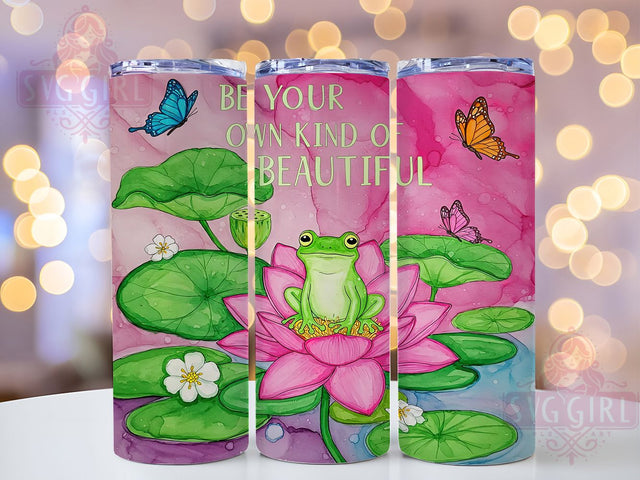 Be Your Own Kind Frog Tumbler Wrap, Be Your Own Kind Tumbler, Cute Frog Design, 20oz Motivational Cup, Unique Aesthetic Tumbler, Self-Love Tumbler Wrap, Kawaii Frog Sublimation Sublimation SvggirlplusArt 