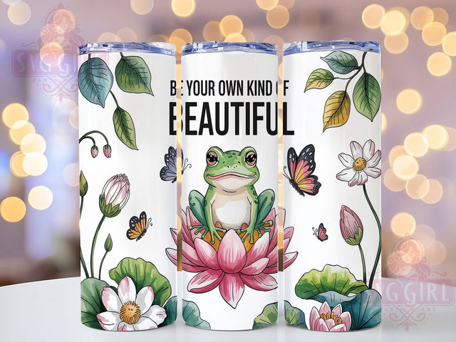 Be Your Own Kind Frog Tumbler Wrap, Be Your Own Kind Tumbler, Cute Frog Design, 20oz Motivational Cup, Unique Aesthetic Tumbler, Self-Love Tumbler Wrap, Kawaii Frog Sublimation Sublimation SvggirlplusArt 
