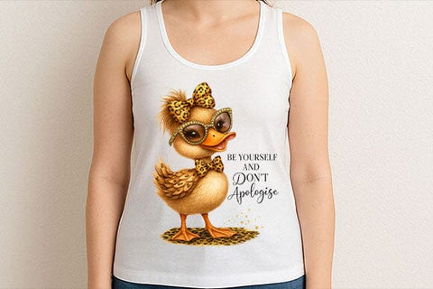 Be Yourself And Don’t Apologise Duck PNG Cute Motivational Quote Design SVG BillahCrafts 