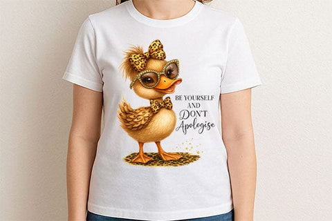 Be Yourself And Don’t Apologise Duck PNG Cute Motivational Quote Design SVG BillahCrafts 