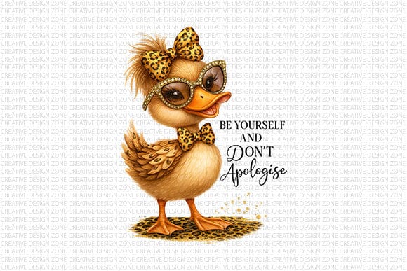 Be Yourself And Don’t Apologise Duck PNG Cute Motivational Quote Design SVG BillahCrafts 