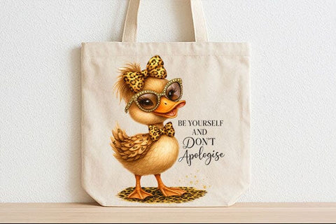 Be Yourself And Don’t Apologise Duck PNG Cute Motivational Quote Design SVG BillahCrafts 