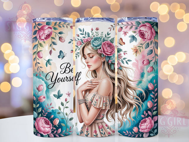 Be Yourself Mental Health Tumbler, Be Yourself Wrap, 20Oz Tumbler Sublimation, Inspirational Quote Drinkware, Self Love Gift Idea, Positive Affirmation Tumbler, Motivational Tumbler Design Sublimation SvggirlplusArt 