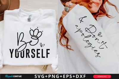Be yourself Sleeve SVG Design, Inspirational sleeve SVG, Motivational Sleeve SVG Design, Positive Sleeve SVG SVG Regulrcrative 