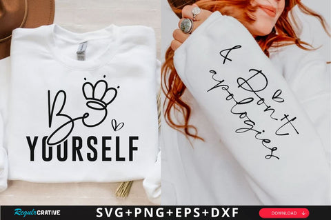 Be yourself Sleeve SVG Design, Inspirational sleeve SVG, Motivational Sleeve SVG Design, Positive Sleeve SVG SVG Regulrcrative 
