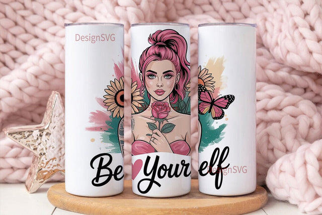Be Yourself Tumbler Wrap PNG Sublimation DesignSVG 