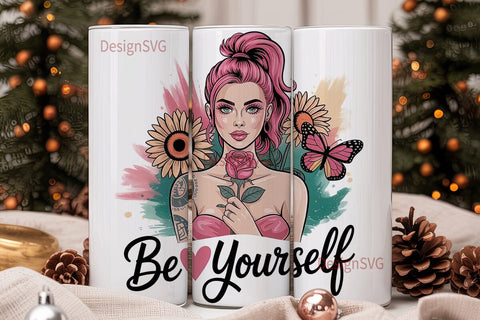 Be Yourself Tumbler Wrap PNG Sublimation DesignSVG 