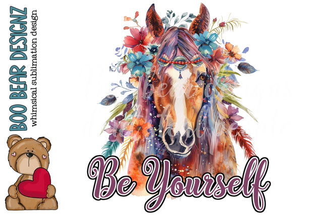 Be Yourself Watercolor Clipart Sublimation Boo Bear Designz 