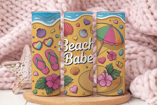 Beach Babe 20oz Tumbler Wrap Sublimation DesignSVG 