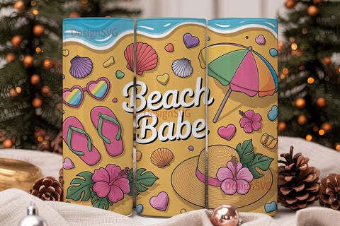 Beach Babe 20oz Tumbler Wrap Sublimation DesignSVG 