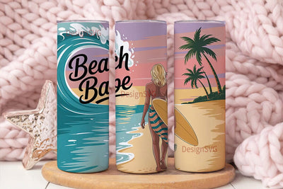 Beach Babe 20oz Tumbler Wrap Sublimation DesignSVG 