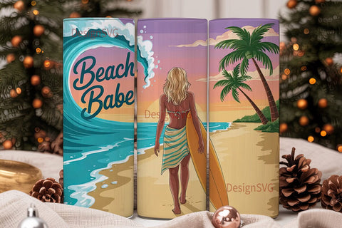 Beach Babe 20oz Tumbler Wrap Sublimation DesignSVG 
