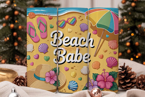 Beach Babe 20oz Tumbler Wrap Sublimation DesignSVG 