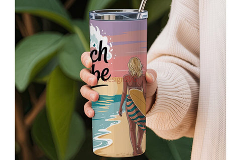 Beach Babe 20oz Tumbler Wrap Sublimation DesignSVG 