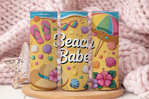 Beach Babe 20oz Tumbler Wrap Sublimation DesignSVG 