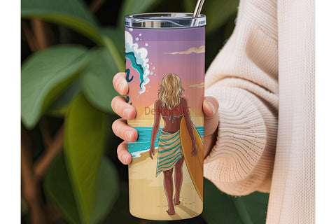 Beach Babe 20oz Tumbler Wrap Sublimation DesignSVG 