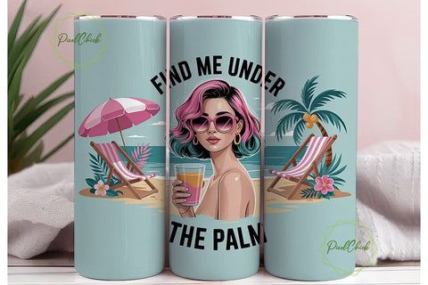 Beach Babe 20oz Tumbler Wrap Sublimation PixelChick 