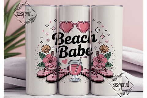 Beach Babe 20oz Tumbler Wrap Sublimation sassyprint 