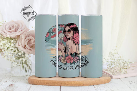 Beach Babe 20oz Tumbler Wrap Sublimation sassyprint 