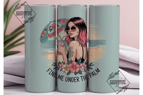 Beach Babe 20oz Tumbler Wrap Sublimation sassyprint 