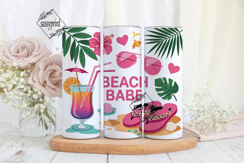 Beach Babe 20oz Tumbler Wrap Sublimation sassyprint 