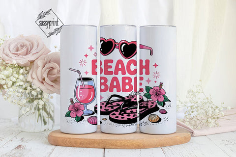 Beach Babe 20oz Tumbler Wrap Sublimation sassyprint 